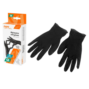 Rękawice nitrylowe BLACK 10 sztuk M RAVI